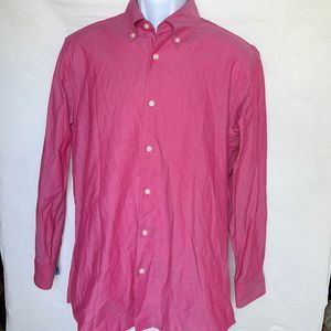 Tattersall London pink button down shirt size 15 1/2